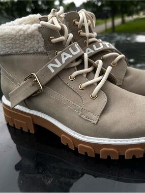 Nautica Lined Lace-Up Ankle Boots for Women